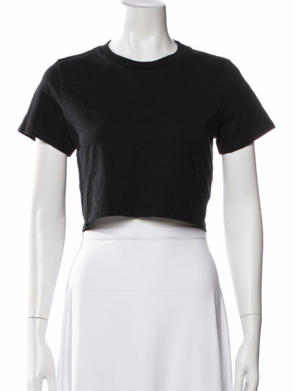 Reformation Cropped Crew Neck short sleeved cotton tee, black, like new, XS
